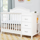 Charlie 4-in-1 Mini Convertible Crib & Changer with Toddler Conversion Kit + Contour Changing Pad
