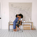 World Map Leather Mat