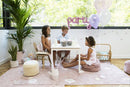Marshmallow Square Vintage Nude Pouffe